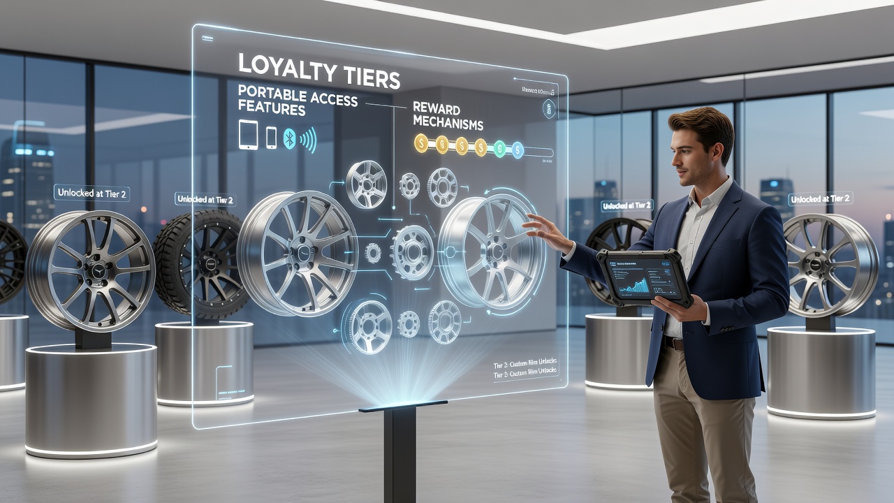 Loyalty tier interface showing mobile access to various roulette wheel configurations and reward progress indicators