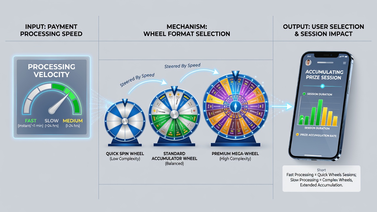 Infographic showing payment speed timelines next to different roulette wheel variants and jackpot accumulation graphs