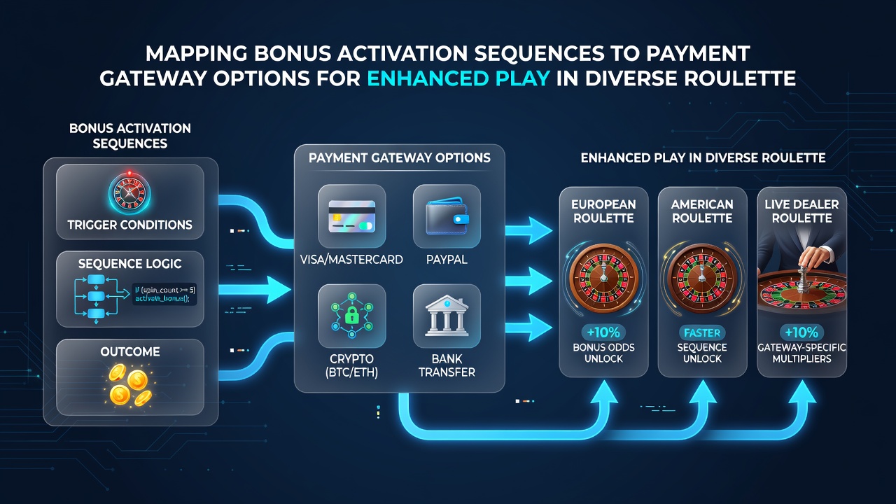 Mobile device interface illustrating payment gateway selection mapped to roulette variant options