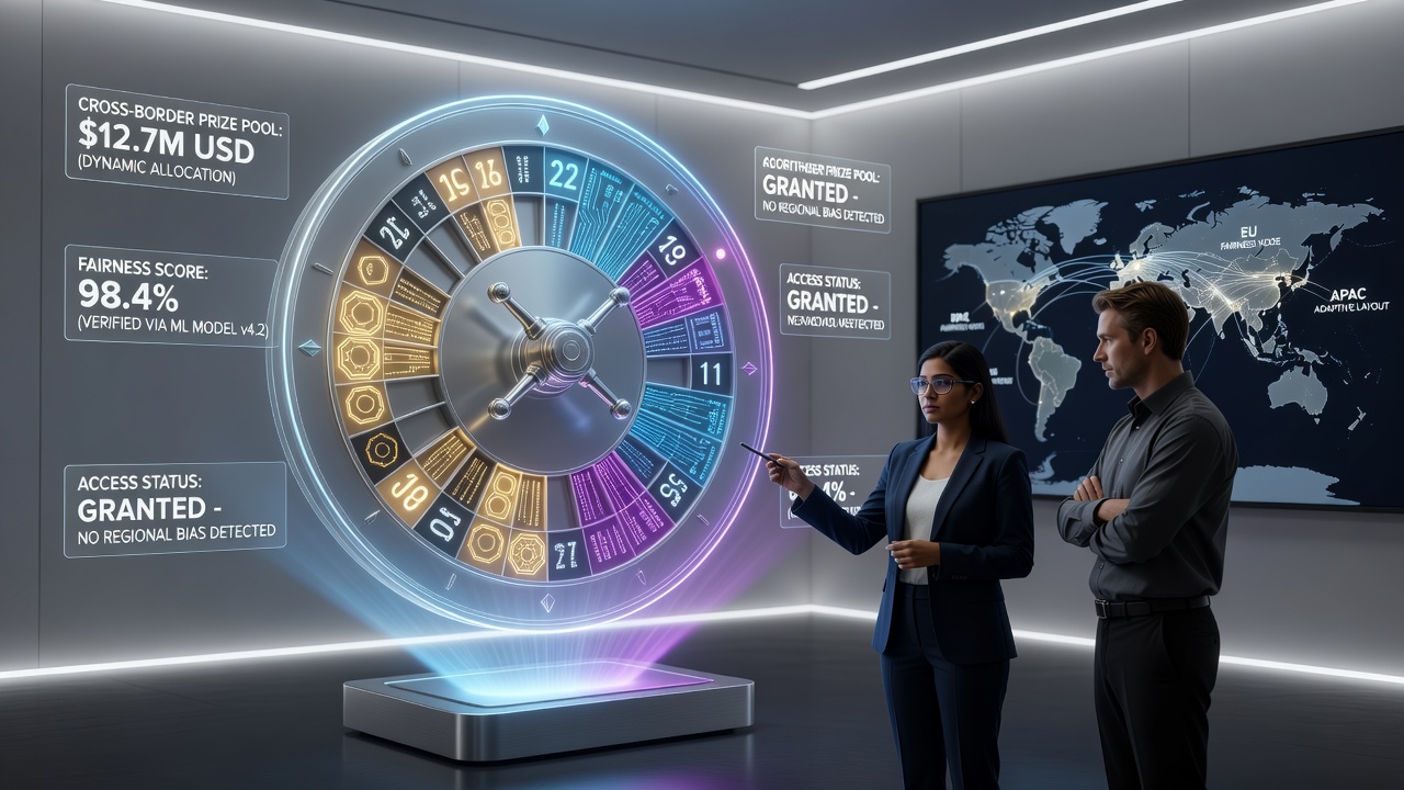 Algorithmic fairness checks applied to roulette prize pools across international borders
